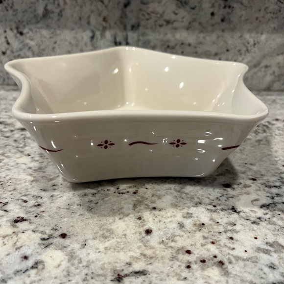 Longaberger Star Shaped Pottery Dish with Red accents - Picture 2 of 6